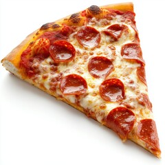 Pizza with pepperoni and mozzarella isolated on white background