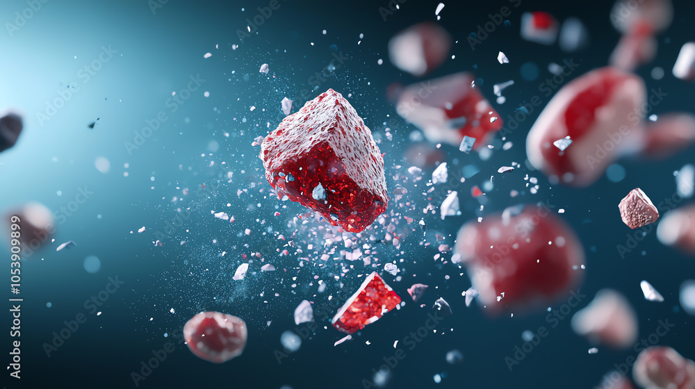 Aufkleber digital rendering of kidney stones being broken down a visual exploration of medical science and tec
