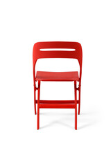 Plastic chair isolated on white background .back view