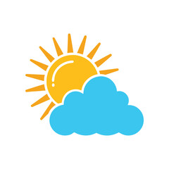Weather Icon Partly Cloudy Sun Vector.