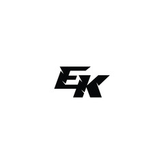 Obraz premium EK monogram logo design letter text name symbol monochrome logotype alphabet character simple logo