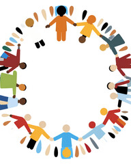group of people holding hands together