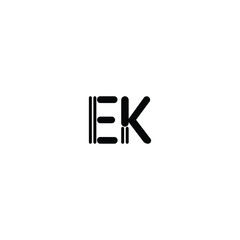 Obraz premium EK monogram logo design letter text name symbol monochrome logotype alphabet character simple logo