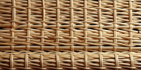 Woven wicker basket texture, a natural and rustic pattern with intricate details of interlacing strands, showcasing the beauty of craftsmanship