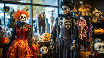 Obraz premium Halloween playful costume display for guests to admire