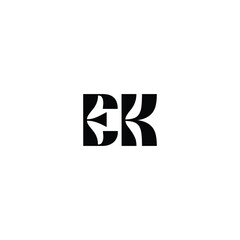 Obraz premium EK monogram logo design letter text name symbol monochrome logotype alphabet character simple logo
