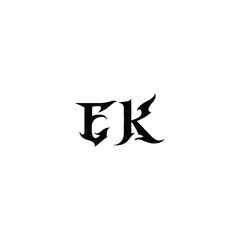 EK monogram logo design letter text name symbol monochrome logotype alphabet character simple logo