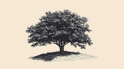 Fototapeta premium Hand drawn illustration of a tree. Pen and Ink Illustration. Illustration