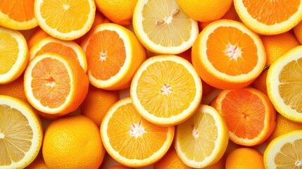 Fototapeta premium Fresh Citrus Fruits Slices for Vibrant Culinary Use