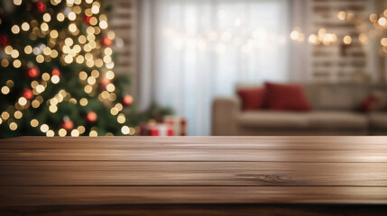 A Christmas tree is lit up with lights and ornaments. The room is decorated with a couch and a chair