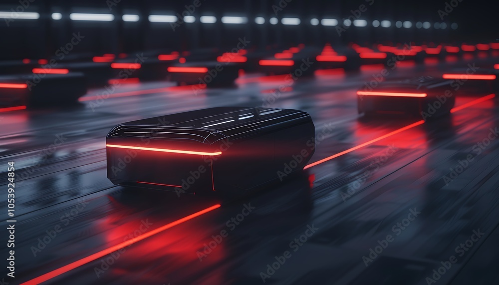 Poster Automated Logistics Hub With Autonomous Drones and Robotic Systems Managing Efficient Transport of Goods
