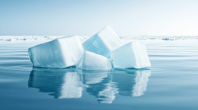 Melting icebergs in the Arctic, symbolizing the impact of global warming on polar regions