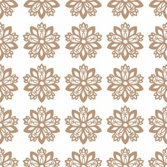 set of pattern with brown  snowflakes