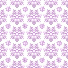 seamless pattern with pink line of flowers
