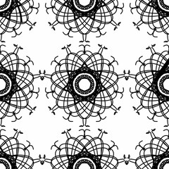 black and white of spider  seamless pattern