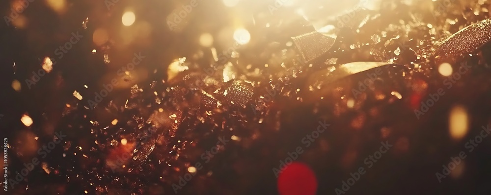 Poster a sparkling, illuminated scene filled with shimmering particles and a warm glow.