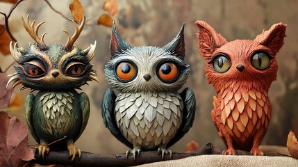 Halloween whimsical creature patterns inspired by fairy tales