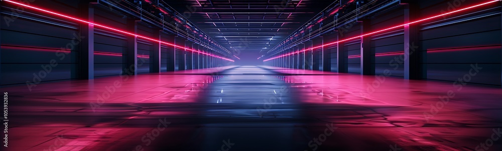 Aufkleber Automated Warehouse With AI Systems and Robotic Arms Managing Storage and Distribution With Efficiency