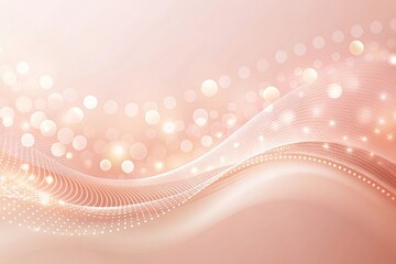 romantic wave design with peach and blush pink dots