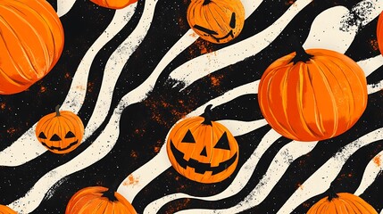 Halloween funky striped patterns inspired by candy canes