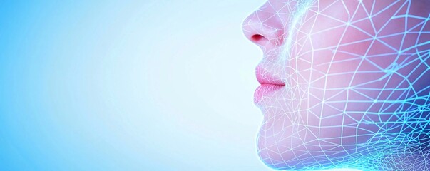 Futuristic Beauty Close-Up Radiant Complexion from Advanced Rejuvenation Treatment - Glowing Skin for a Youthful Timeless Look