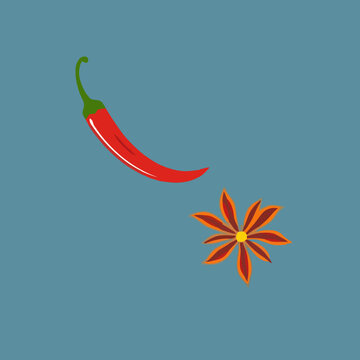 recommend clip art: red chili pepper and saffron