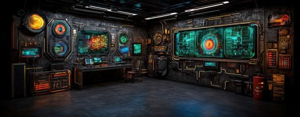 Fototapeta premium High-Tech Workspace with Futuristic Equipment