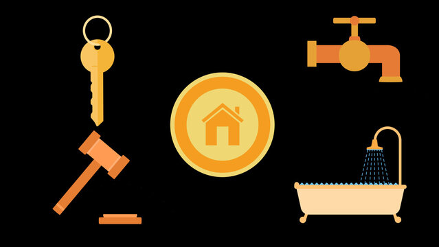 Real Estate Utilities Icon Set