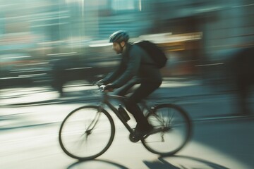 Motion Blur Capture of Bicyclist on Urban Streets
