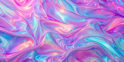 Fototapeta premium Vaporwave Holographic Texture Background with Neon Pink Funky Paint Design