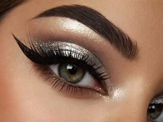Obraz premium Close up of eye with makeup