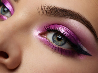 Obraz premium Close up of eye with makeup