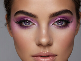 Naklejka premium Close up of eye with makeup