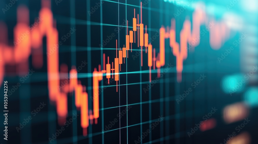 Poster dynamic financial trading graph with overlay data