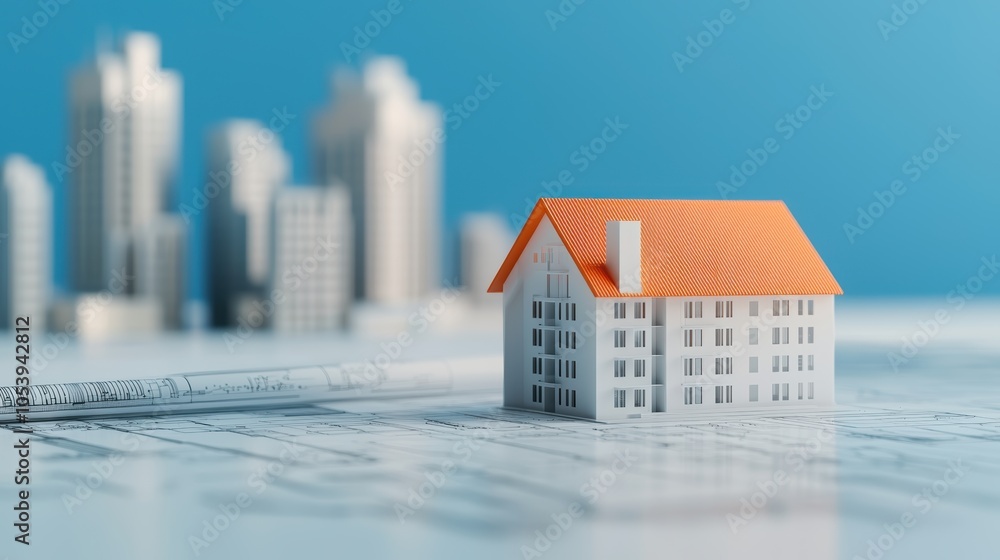 Poster smart architecture model for contemporary building design