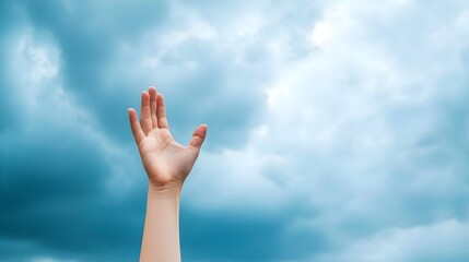 Dynamic Hand Silhouette Against Stormy Sky - Captivating Lightning Strikes and Turbulent Clouds in High Contrast Composition