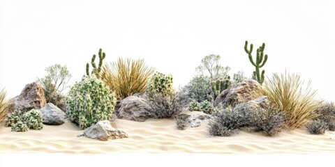 desert short plants style garden arround
