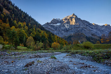 autumn in the mountains of the alps in austria