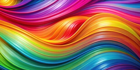 Naklejka premium Lively Rainbow Swirls Abstract Art with Flowing Colors for Vibrant Dynamic Visual Experience