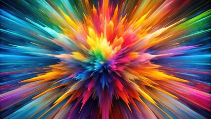 Obraz premium Vibrant Abstract Explosion of Shapes and Colors in Energetic Burst with Vivid Geometric Dynamism