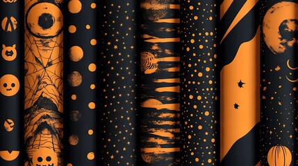 Halloween artistic patterns inspired by Halloween festivities