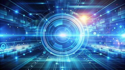 Obraz premium Futuristic Abstract Technology Background with Graphics and Digital Art