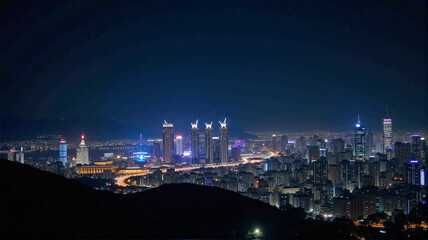 Obraz premium night city skyline