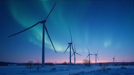 Fototapeta premium wind turbine at sunset