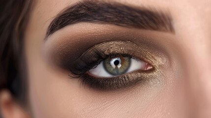 Obraz premium Makeup artists apply eyeshadow to add dimension and visual interest, AI generated images