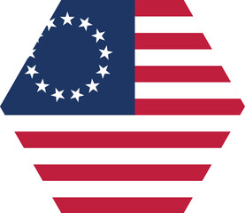 Obraz premium Polygon shaped US historical insignia of BETSY ROSS FLAG