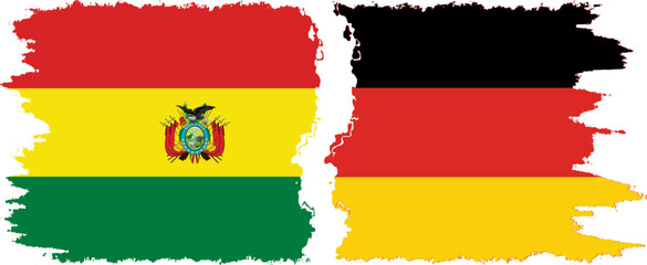 Fototapeta premium Germany and Bolivia grunge flags connection, vector