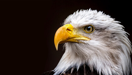 Obraz premium Bald eagle looking straight into the lens close-up