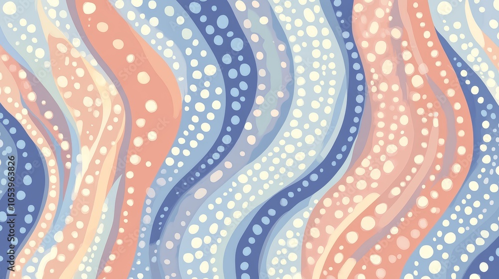 Aufkleber mesmerizing wavy pattern, a seamless flow of rhythmic lines and curves