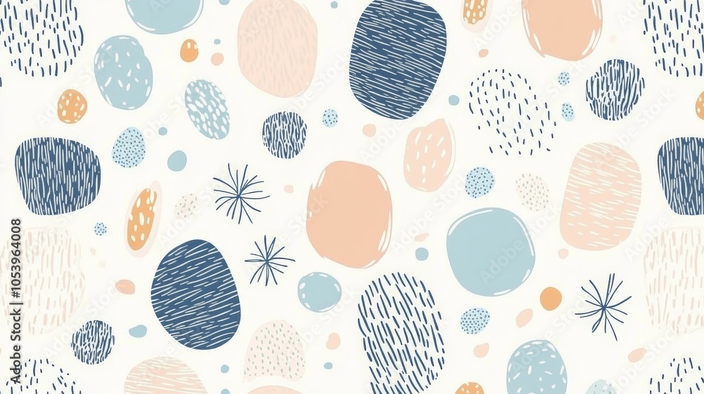 Aufkleber abstract shapes intertwined, a visually captivating seam pattern design intricate